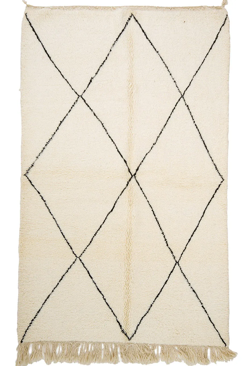 Tappeto Kilim In Stile Berbero Del Marocco Beni Ourain 155 x 265 cm