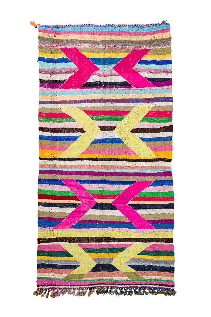 Tappeto Berberi Dal Marocco Boucherouite 135 x 260 cm