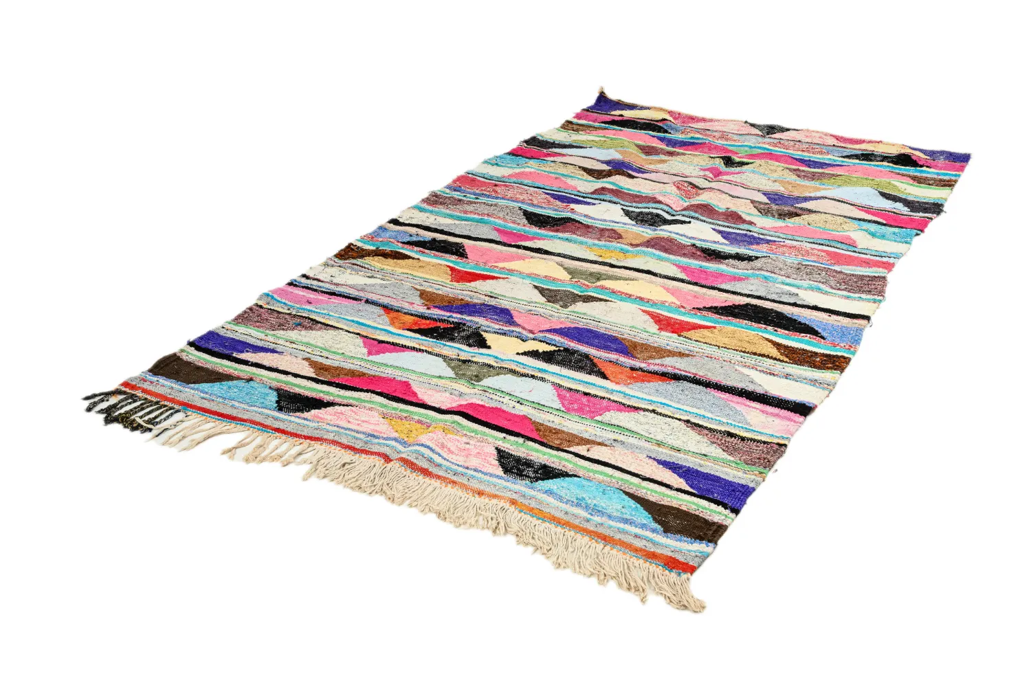 Tappeto Berberi Dal Marocco Boucherouite 145 x 250 cm