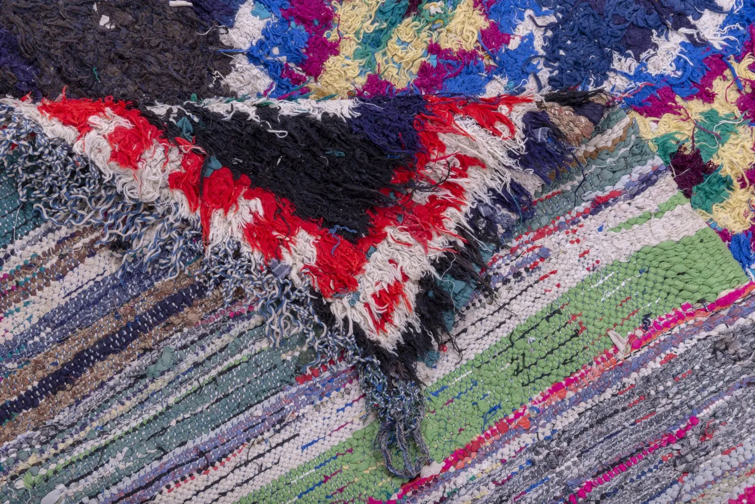 Tappeto Berberi Dal Marocco Boucherouite 265 x 140 cm