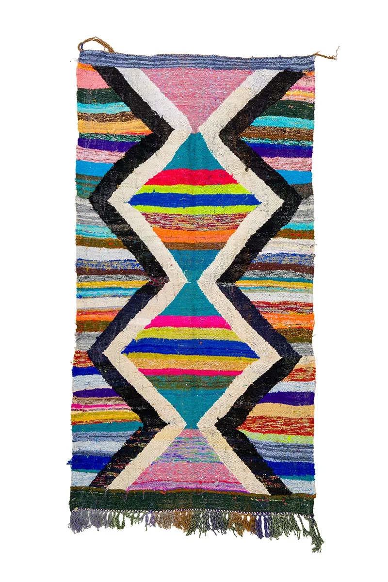 Tappeto Berberi Dal Marocco Boucherouite 135 x 245 cm