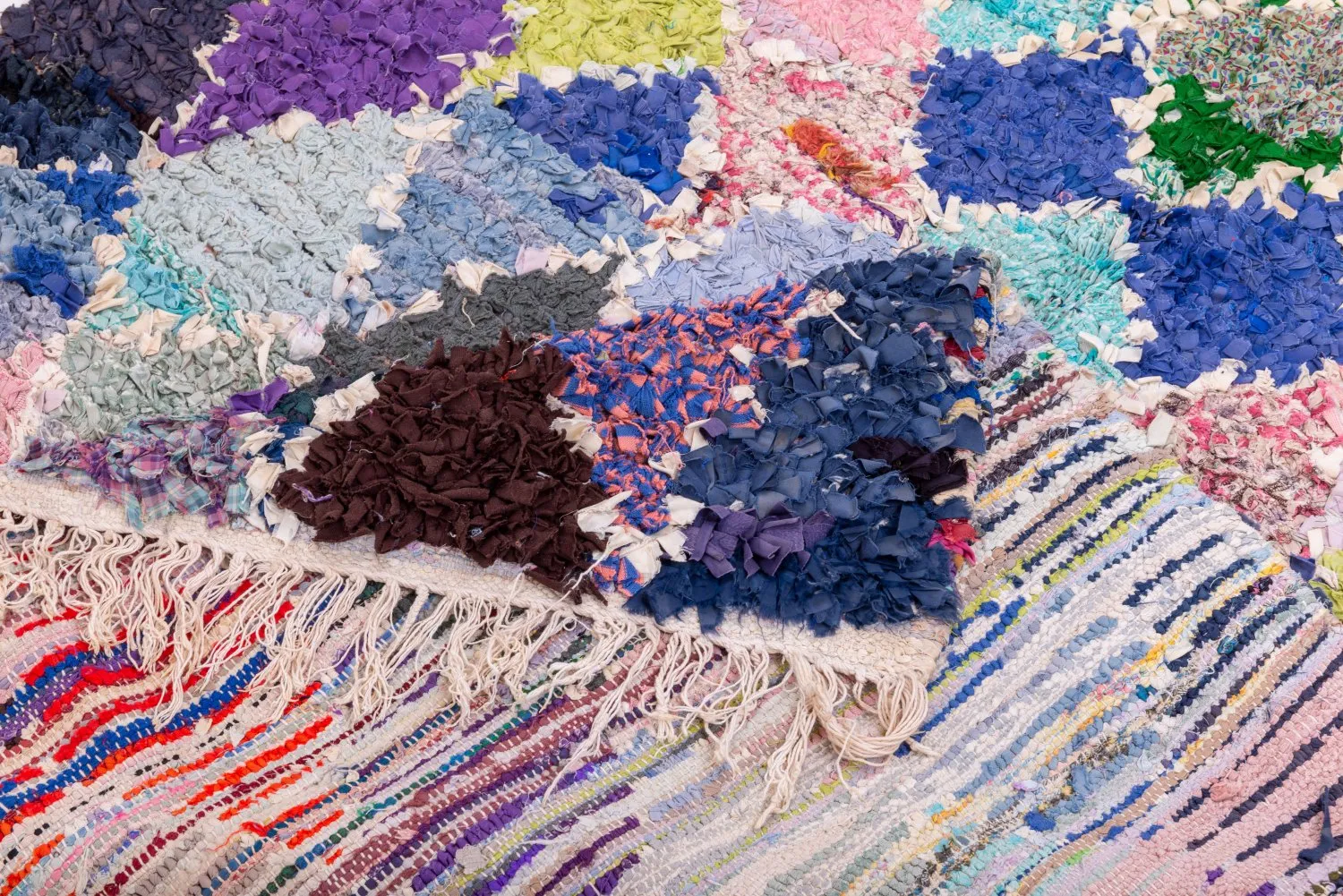 Tappeto Berberi Dal Marocco Boucherouite 215 x 135 cm