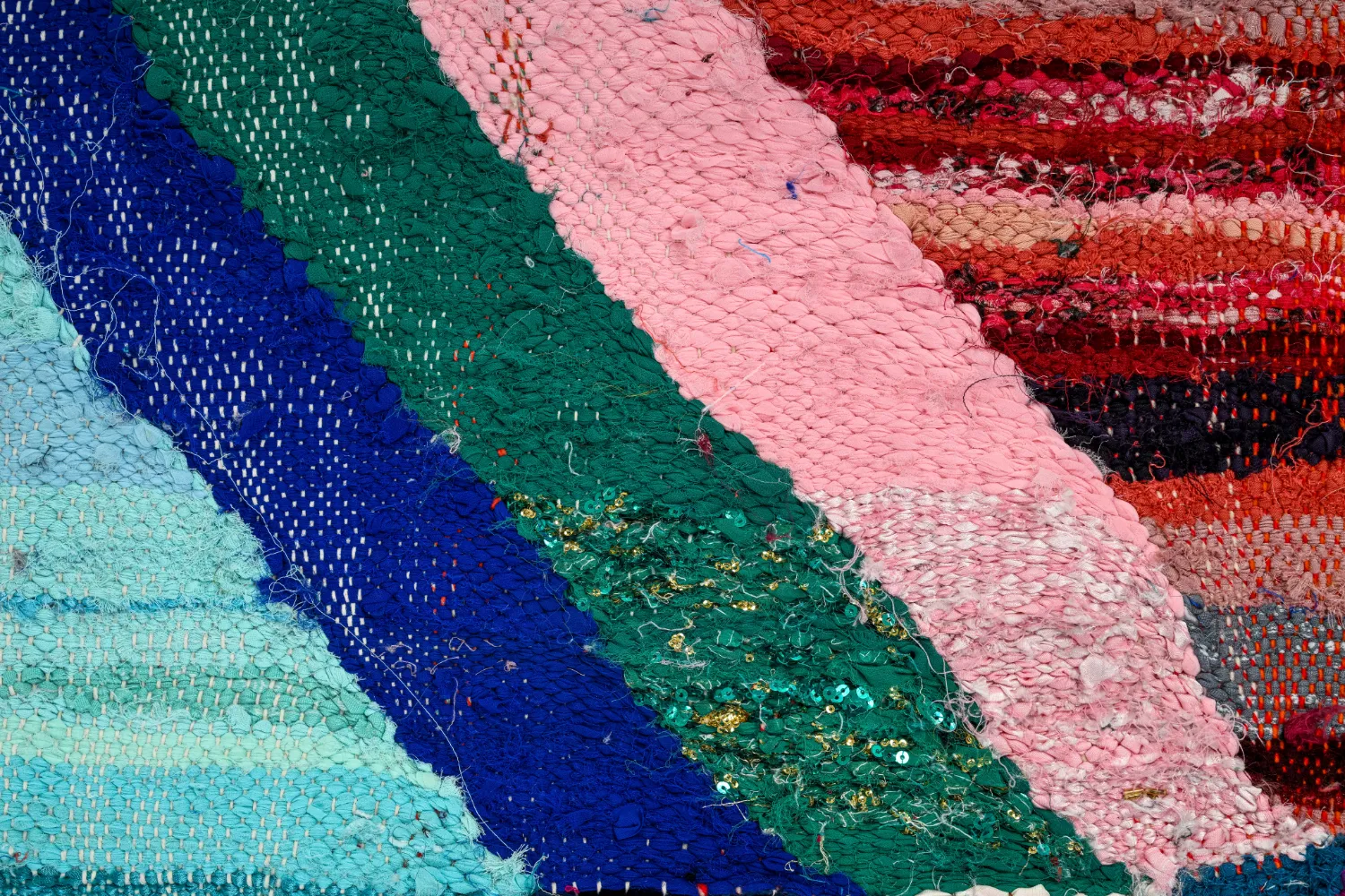 Tappeto Berberi Dal Marocco Boucherouite 135 x 275 cm