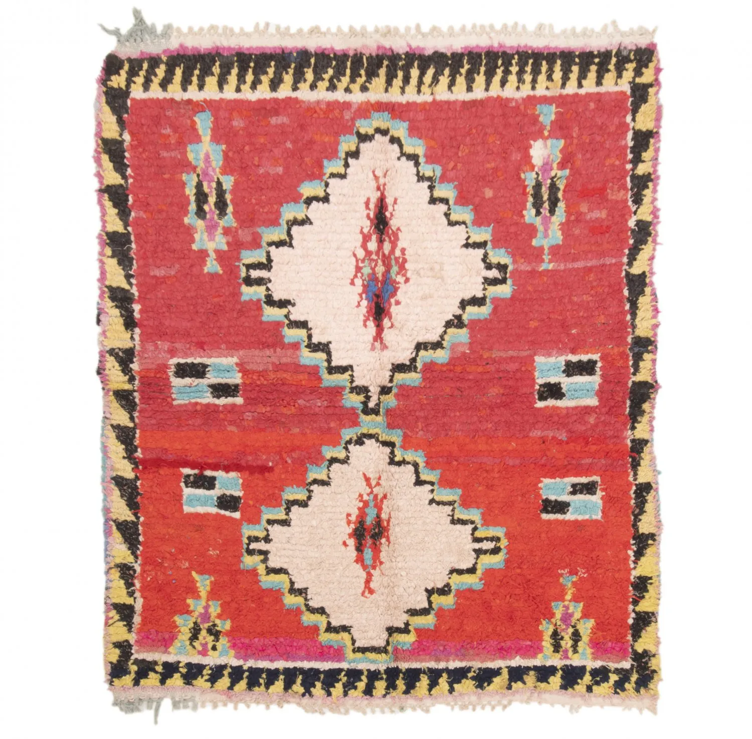 Tappeto Berberi Dal Marocco Boucherouite 145 x 115 cm