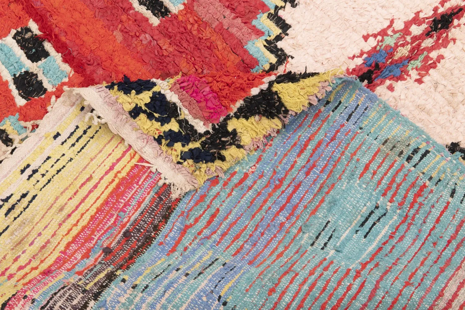 Tappeto Berberi Dal Marocco Boucherouite 145 x 115 cm