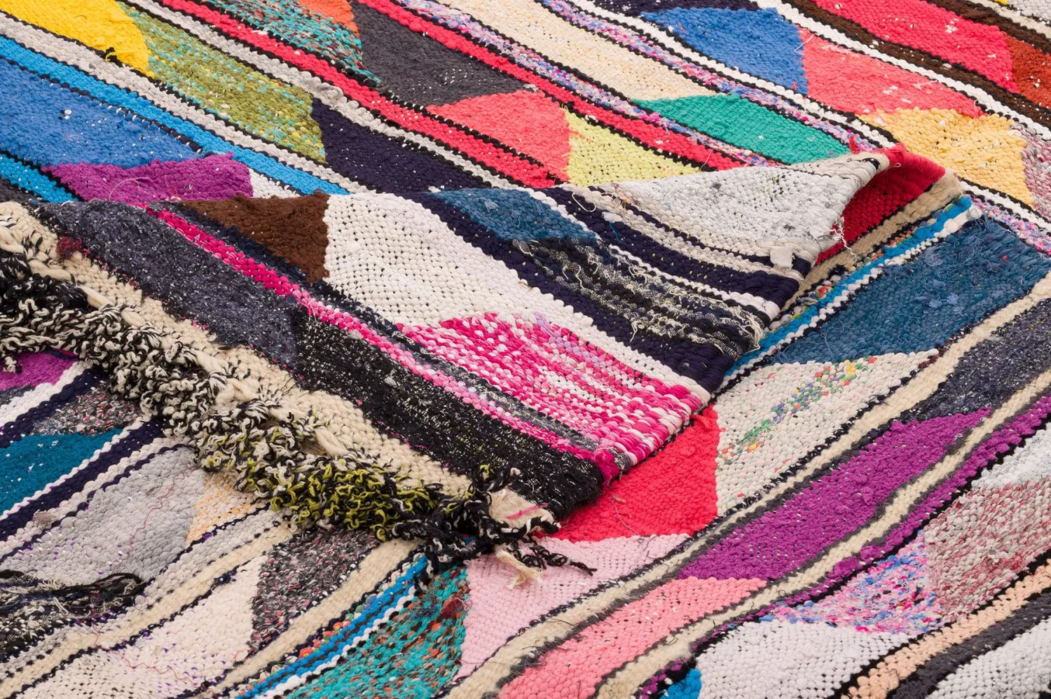 Tappeto Berberi Dal Marocco Boucherouite 130 x 225 cm