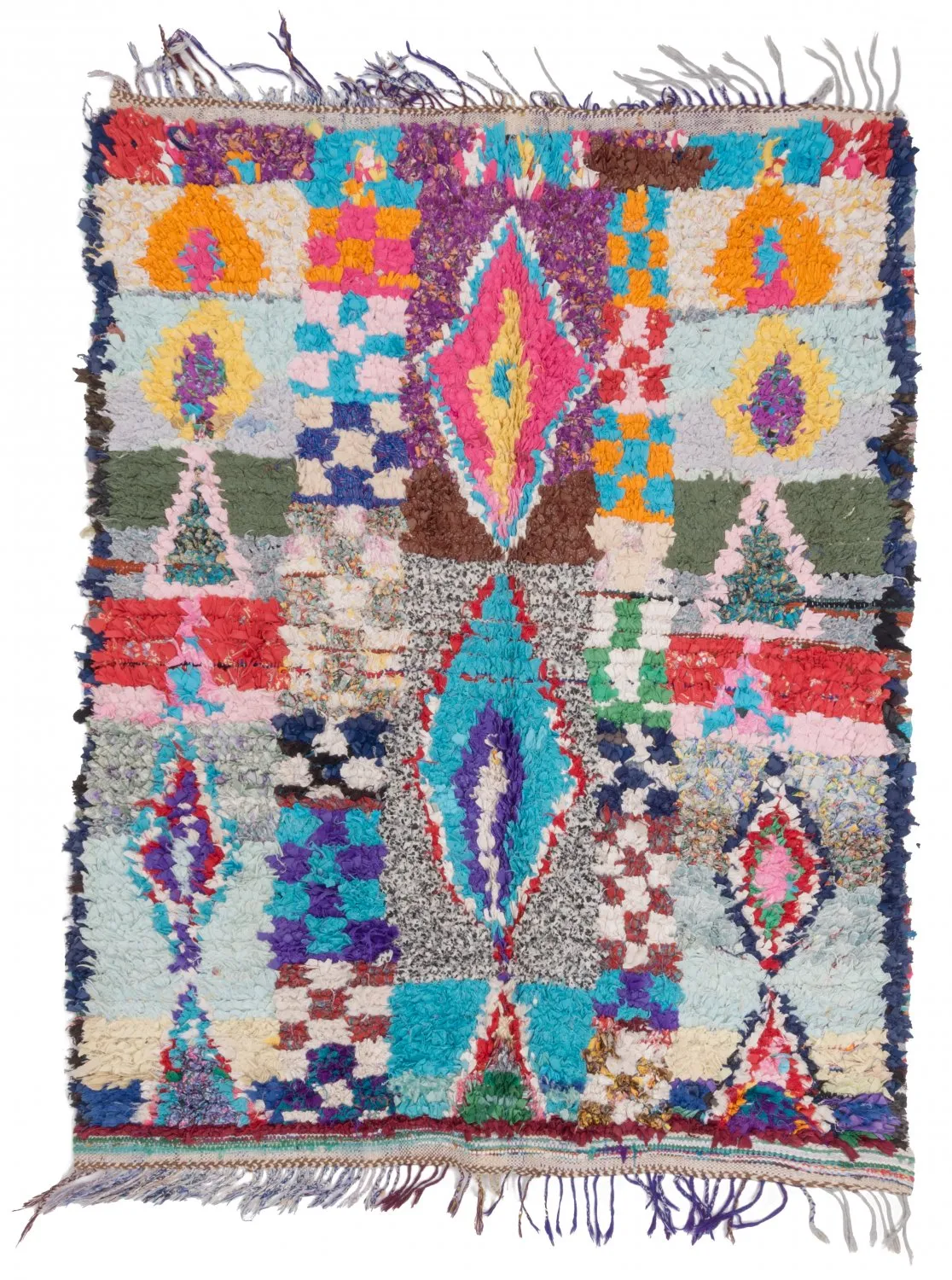 Tappeto Berberi Dal Marocco Boucherouite 195 x 150 cm