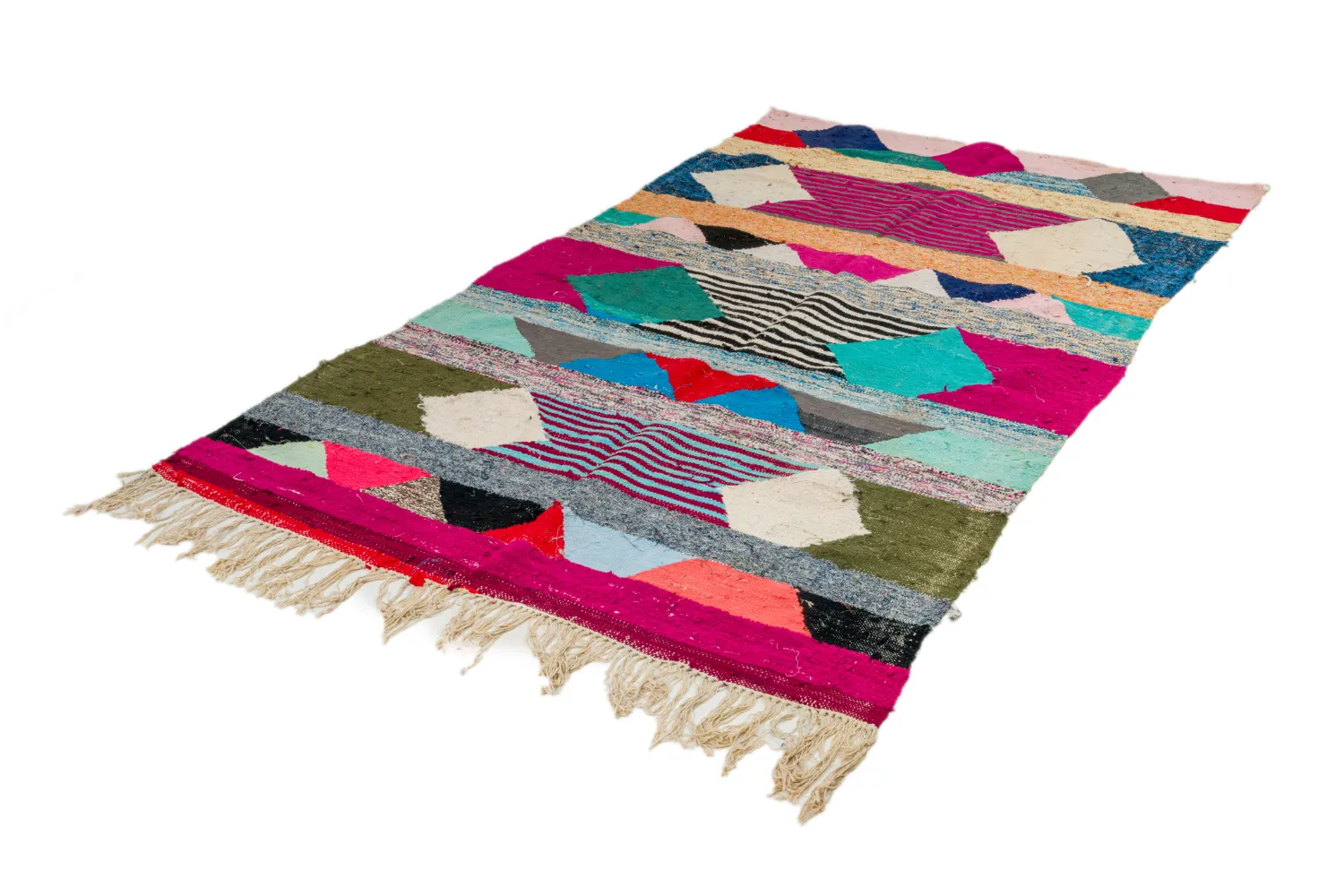 Tappeto Berberi Dal Marocco Boucherouite 145 x 250 cm