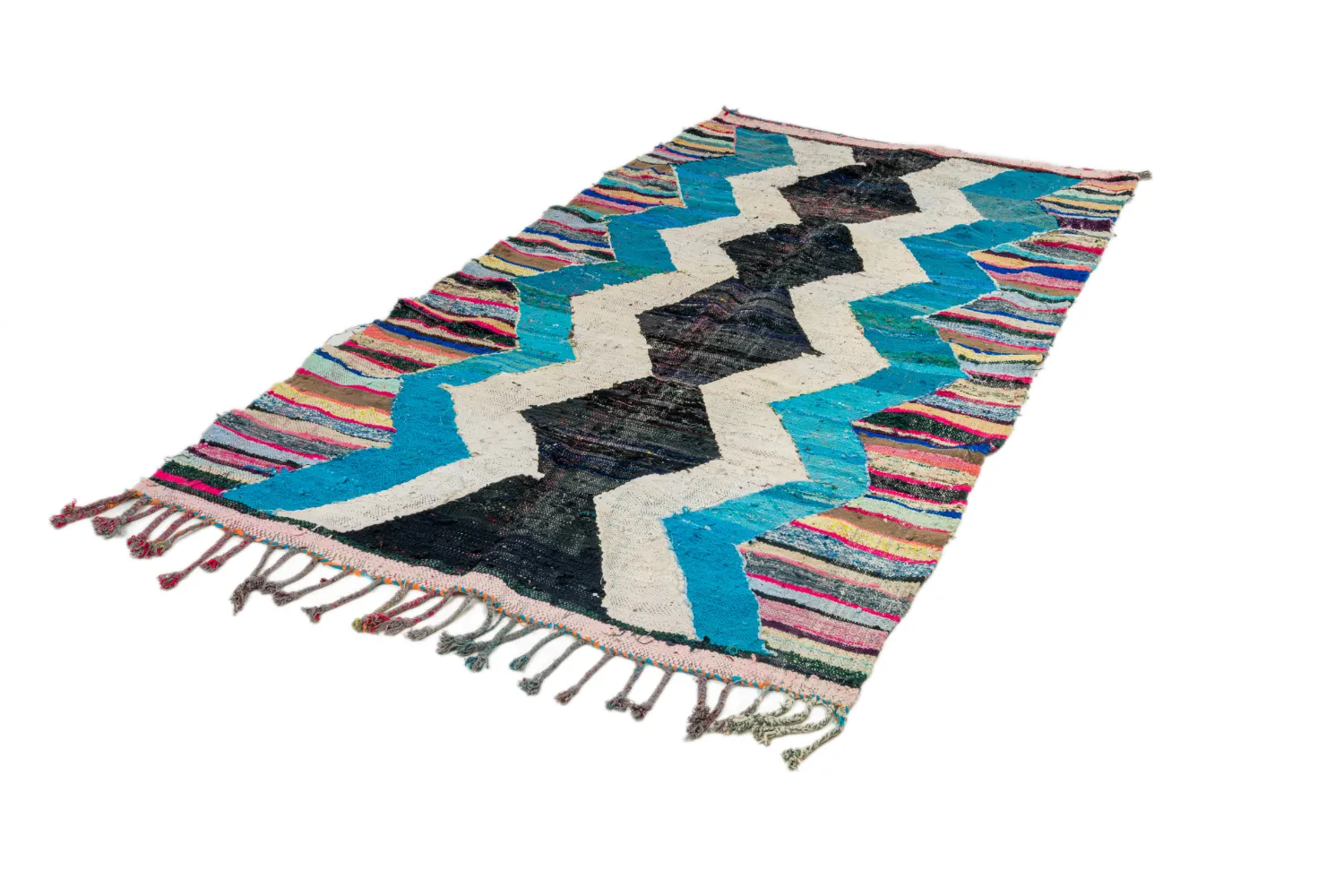 Tappeto Berberi Dal Marocco Boucherouite 140 x 255 cm