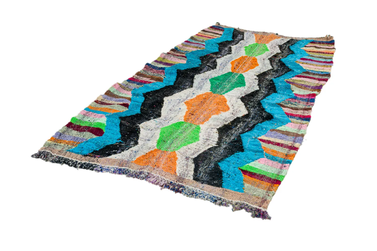 Tappeto Berberi Dal Marocco Boucherouite 135 x 145 cm