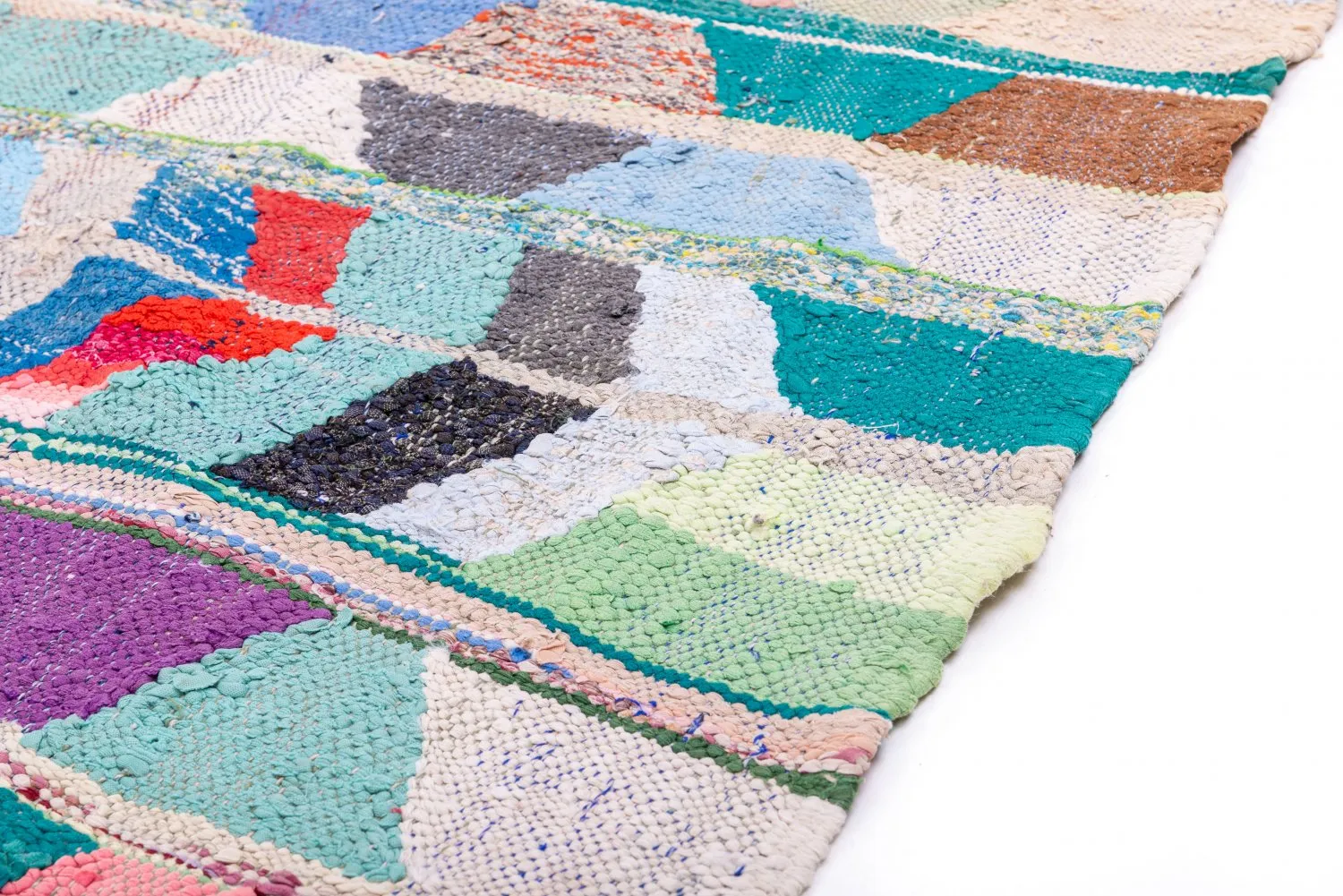 Tappeto Berberi Dal Marocco Boucherouite 250 x 130 cm