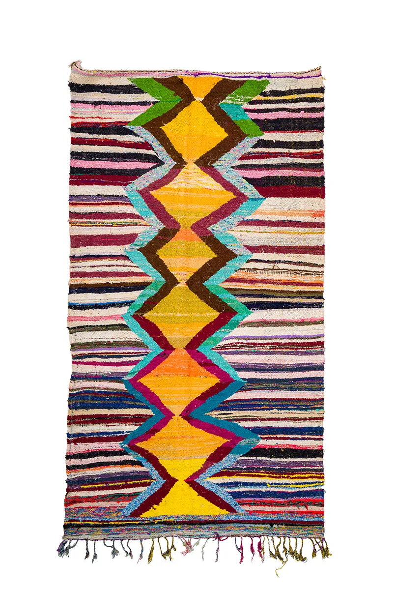 Tappeto Berberi Dal Marocco Boucherouite 150 x 285 cm