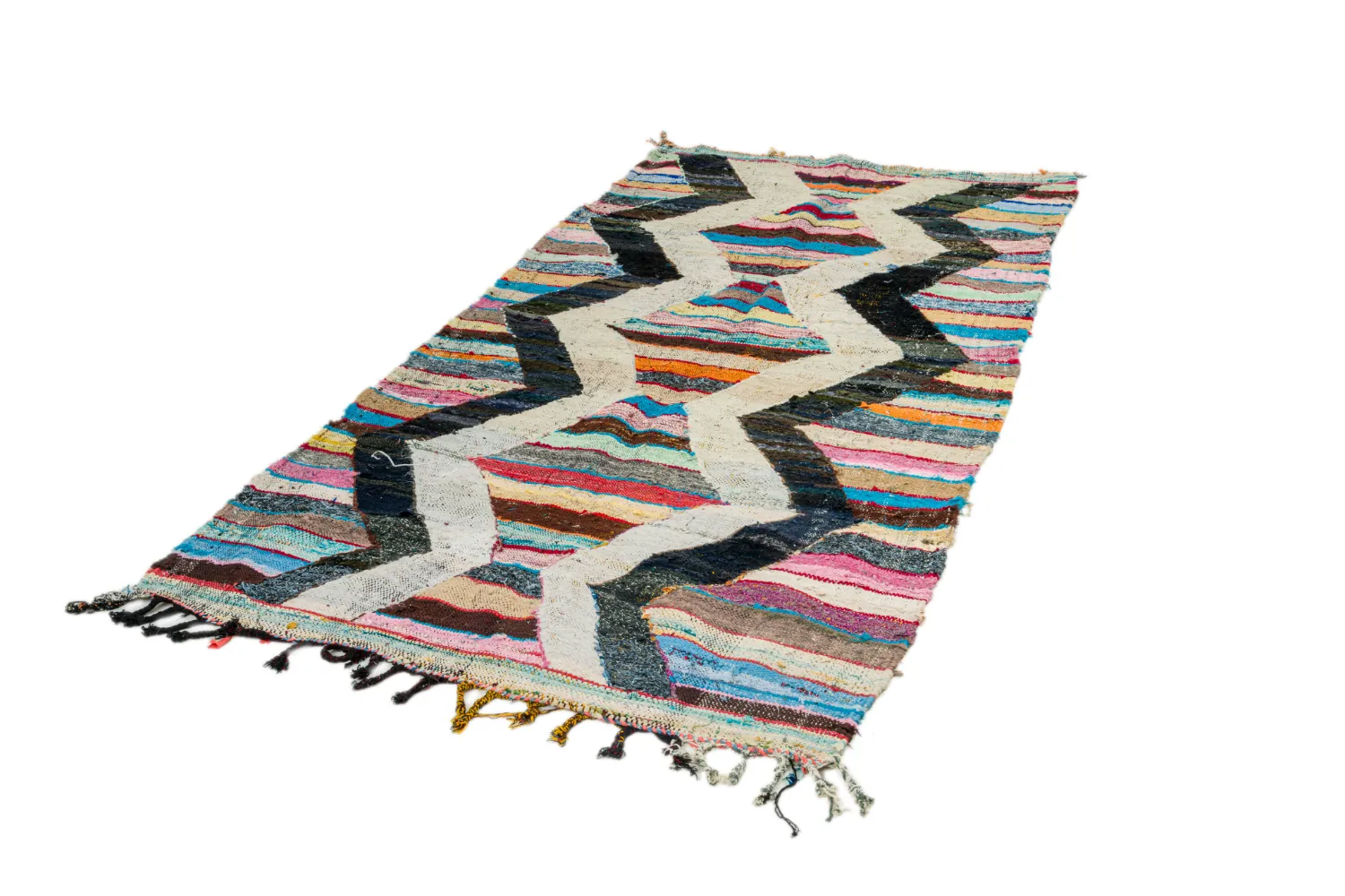 Tappeto Berberi Dal Marocco Boucherouite 125 x 265 cm