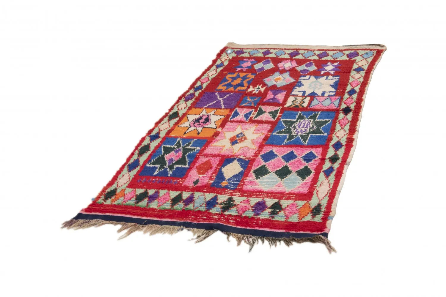 Tappeto Berberi Dal Marocco Boucherouite 210 x 125 cm