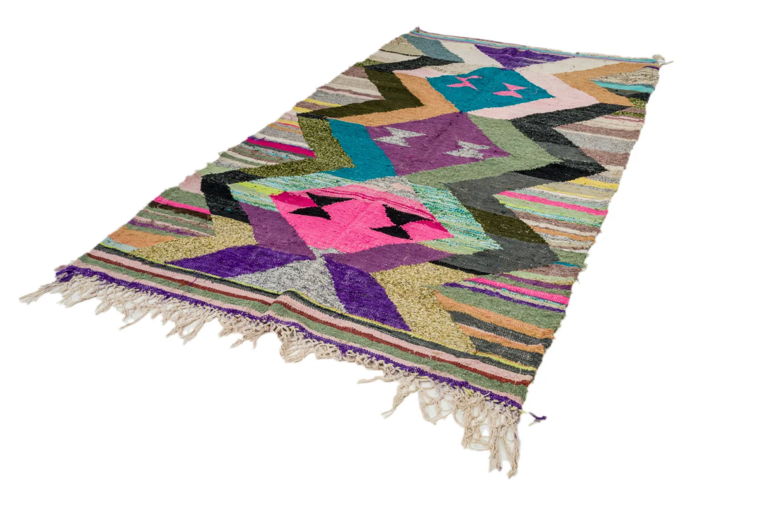 Tappeto Berberi Dal Marocco Boucherouite 145 x 260 cm