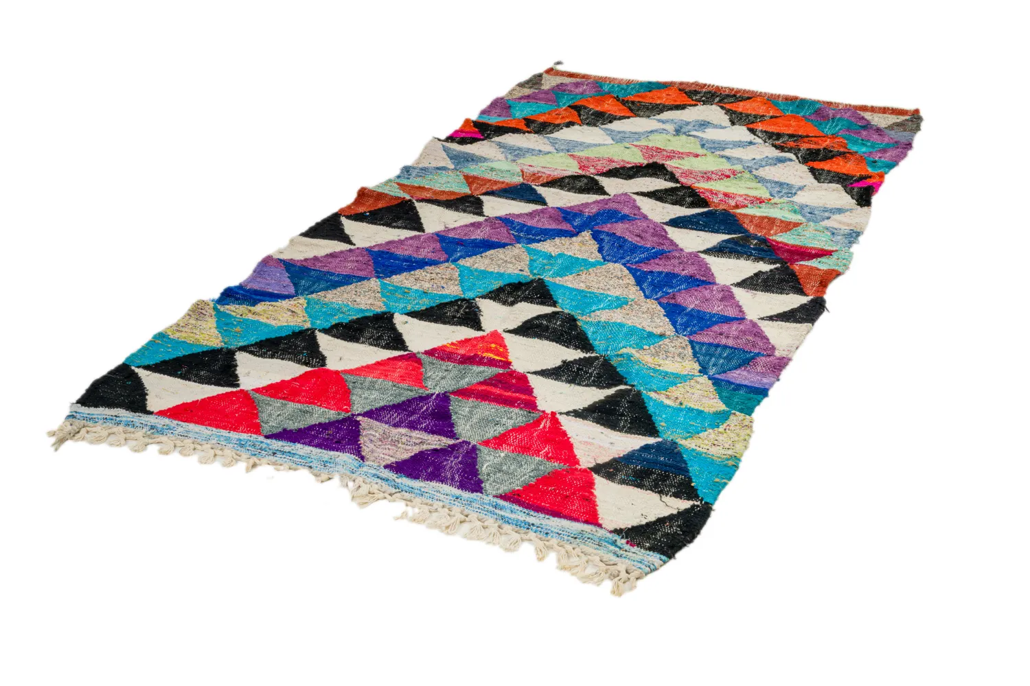 Tappeto Berberi Dal Marocco Boucherouite 130 x 250 cm