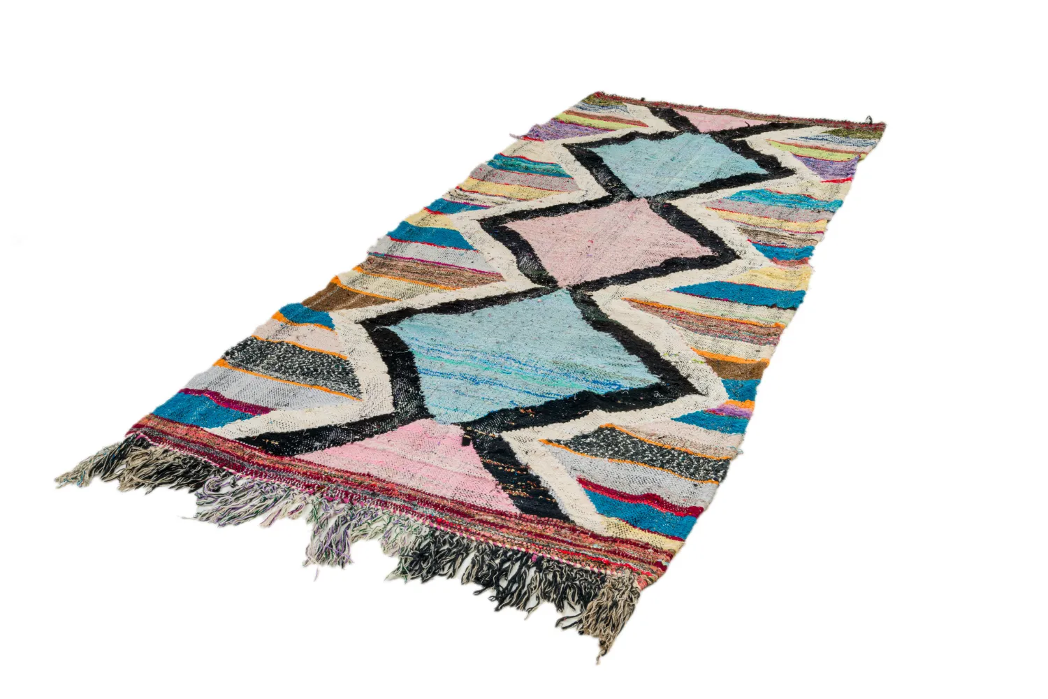 Tappeto Berberi Dal Marocco Boucherouite 120 x 275 cm