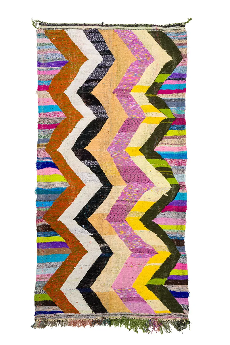 Tappeto Berberi Dal Marocco Boucherouite 145 x 290 cm