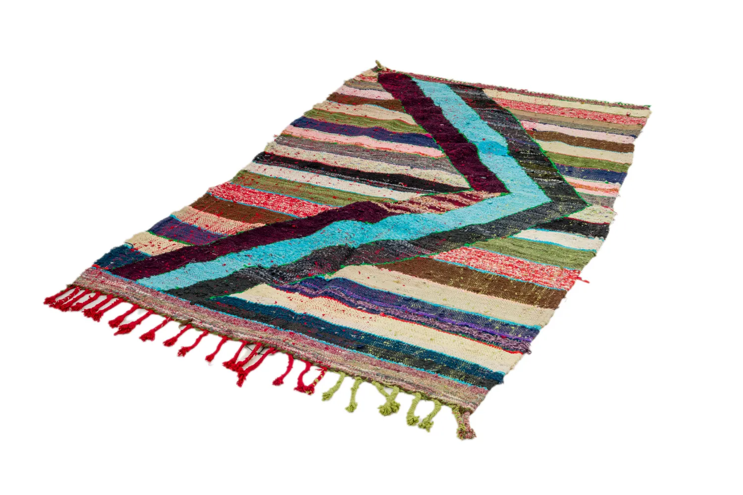 Tappeto Berberi Dal Marocco Boucherouite 115 x 215 cm