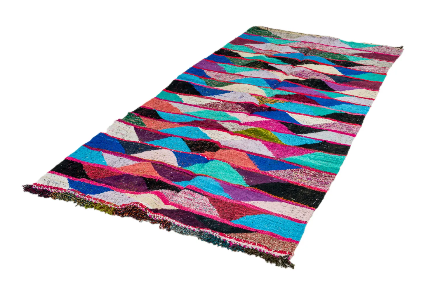 Tappeto Berberi Dal Marocco Boucherouite 125 x 260 cm