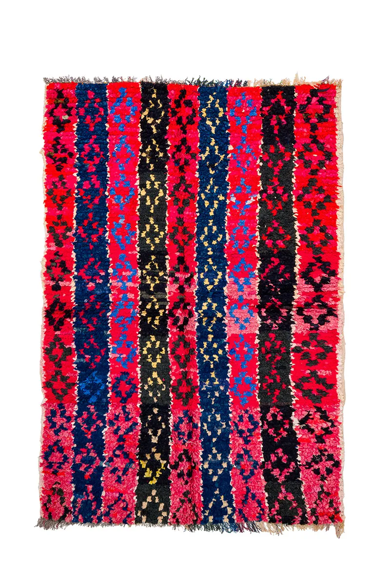 Tappeto Berberi Dal Marocco Boucherouite 135 x 205 cm