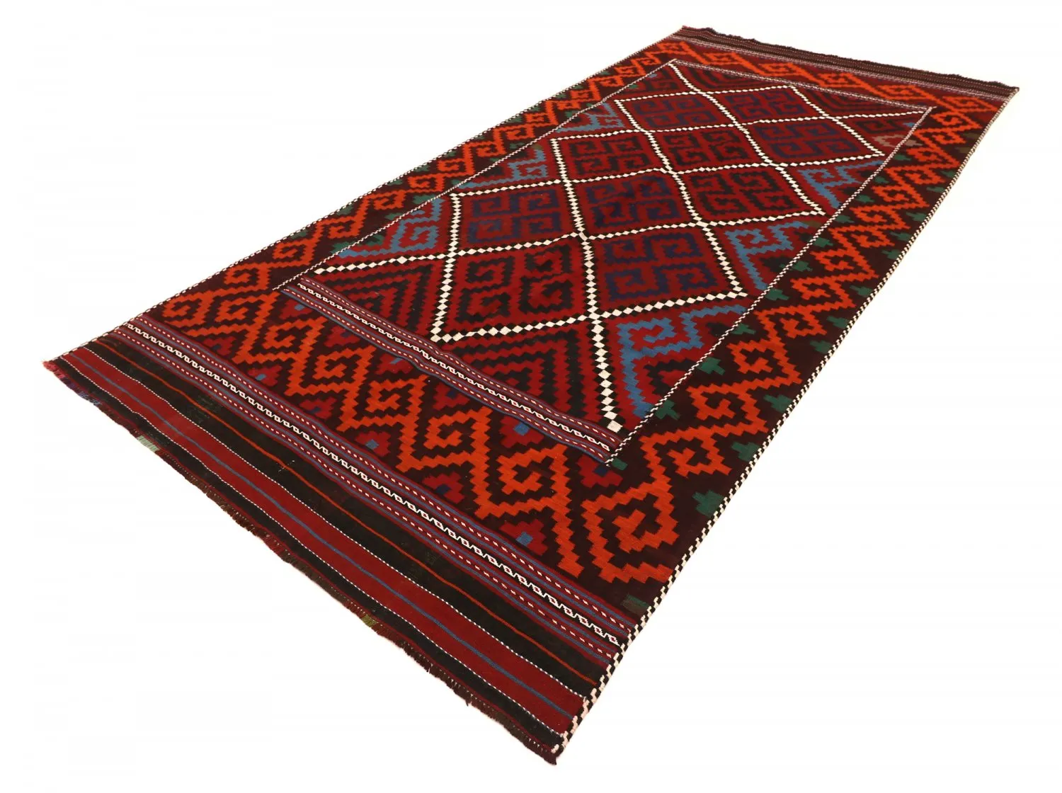 Tappeto kilim orientale 377 x 179 cm