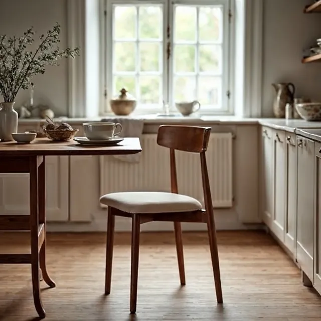 Sedia - Ystad (noce/beige) - 2 pezzi