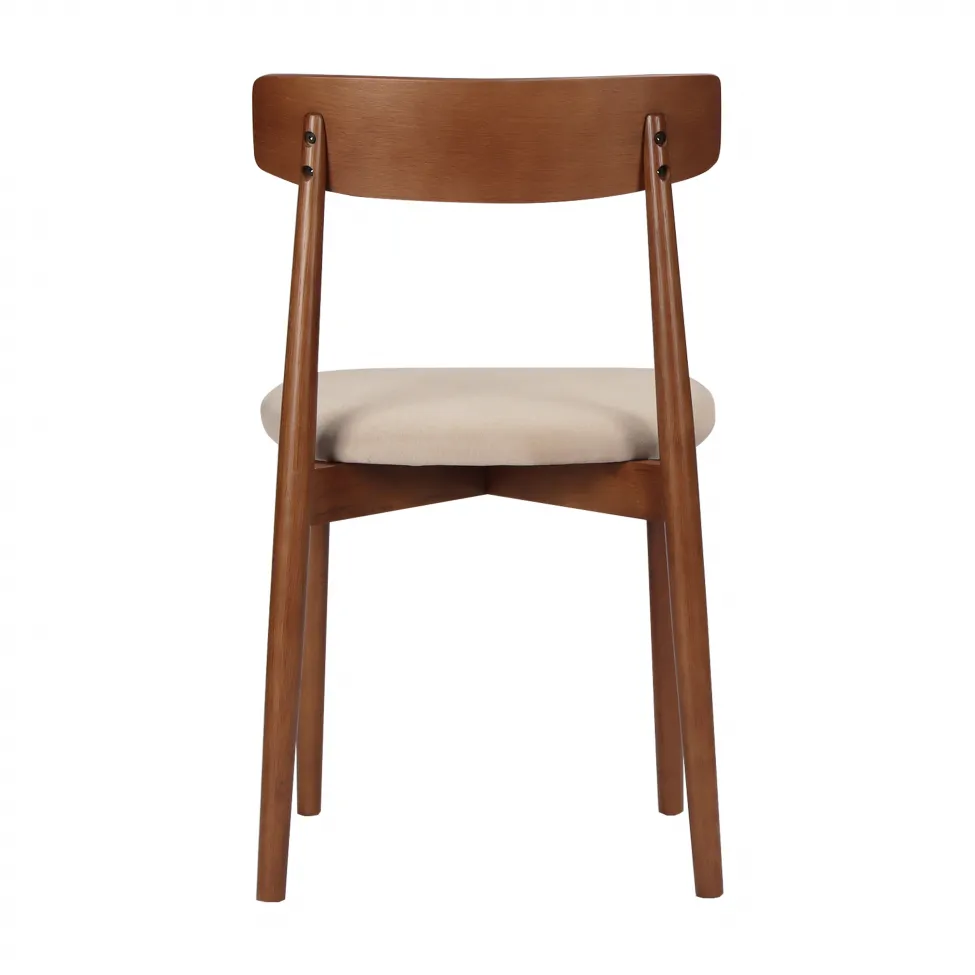 Sedia - Ystad (noce/beige) - 2 pezzi