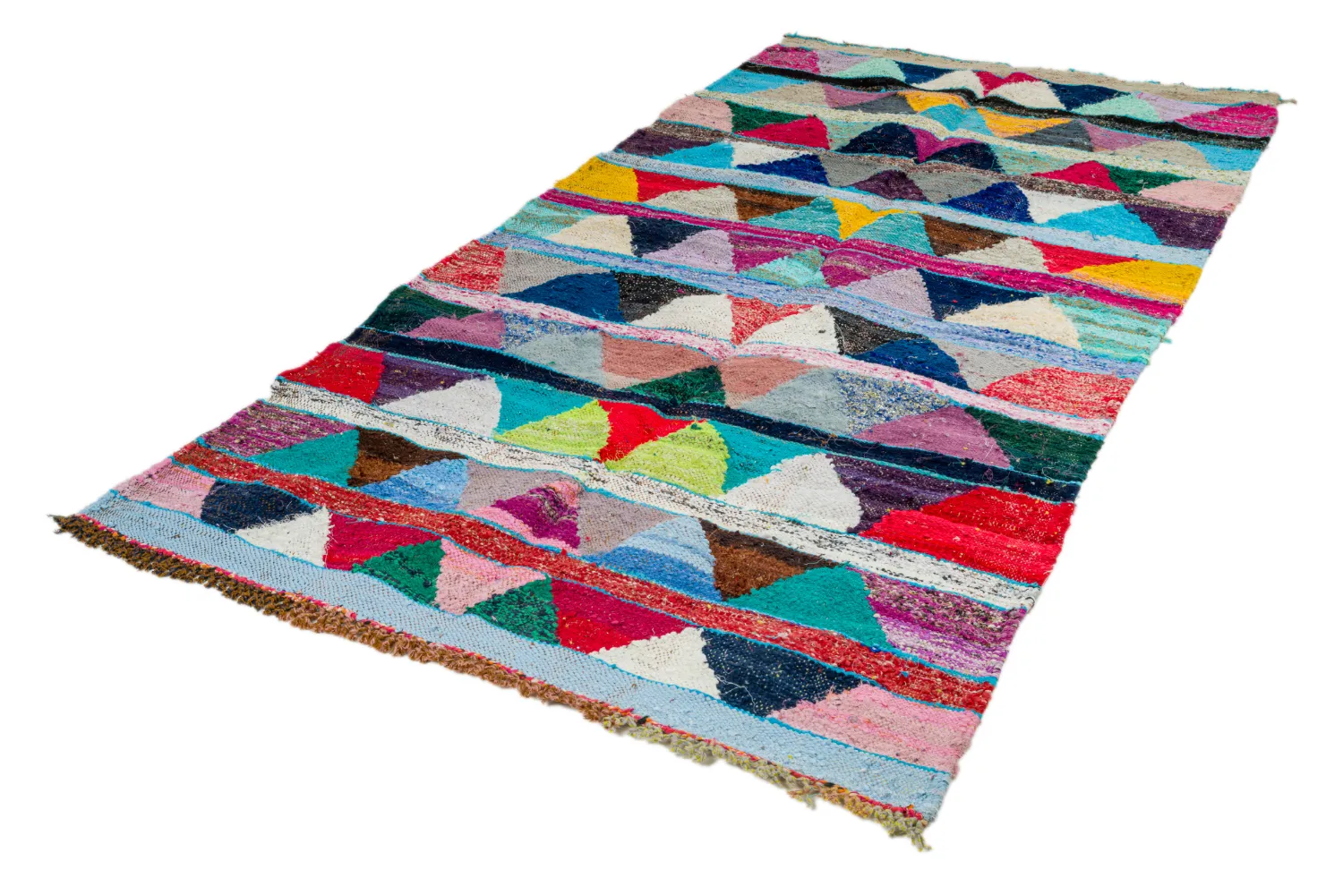 Tappeto Berberi Dal Marocco Boucherouite 135 x 265 cm