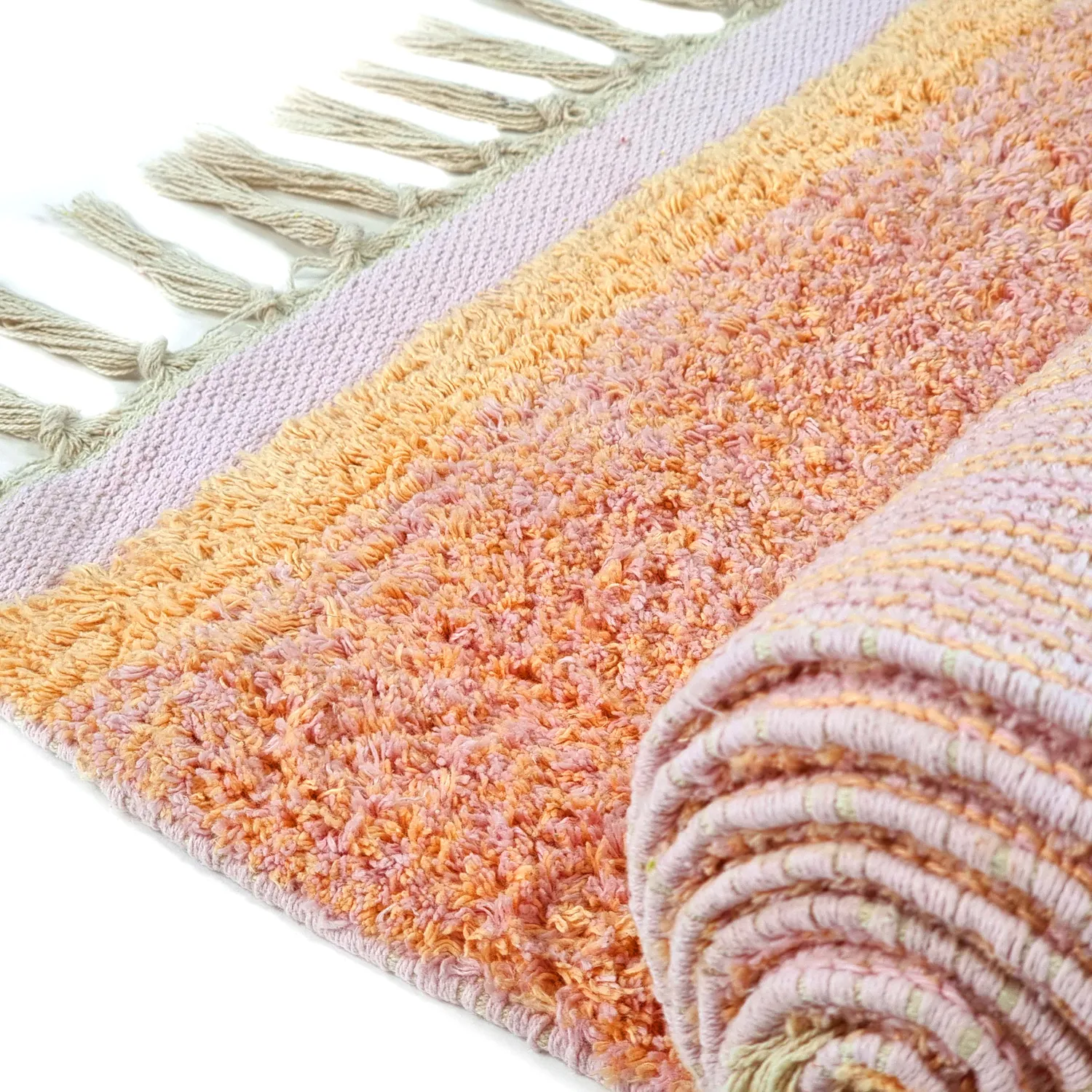 Tappeto A Pelo Lungo - Celina Natural Cotton Shaggy (rosa/beige)