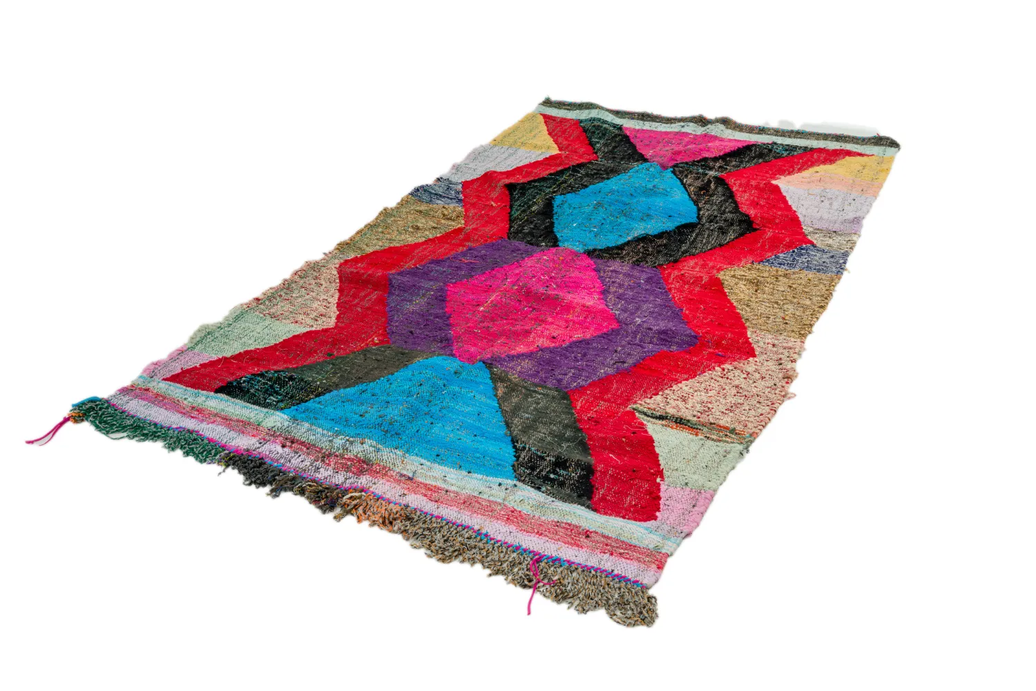Tappeto Berberi Dal Marocco Boucherouite 125 x 235 cm
