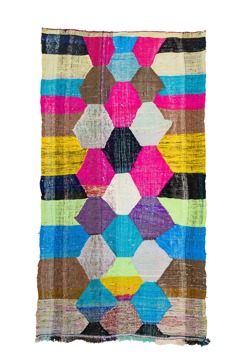 Tappeto Berberi Dal Marocco Boucherouite 150 x 285 cm