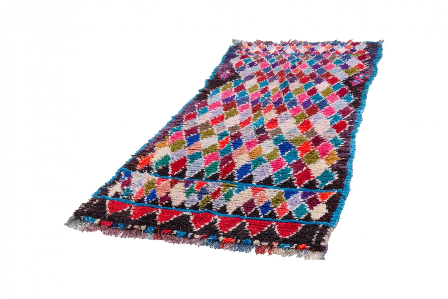 Tappeto Berberi Dal Marocco Boucherouite 225 x 105 cm