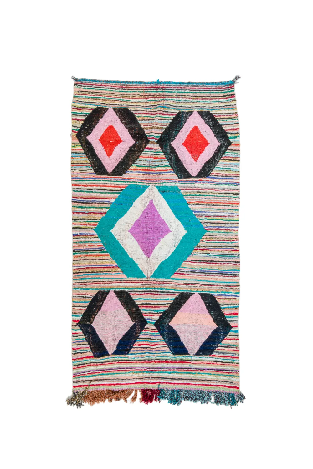 Tappeto Berberi Dal Marocco Boucherouite 140 x 255 cm