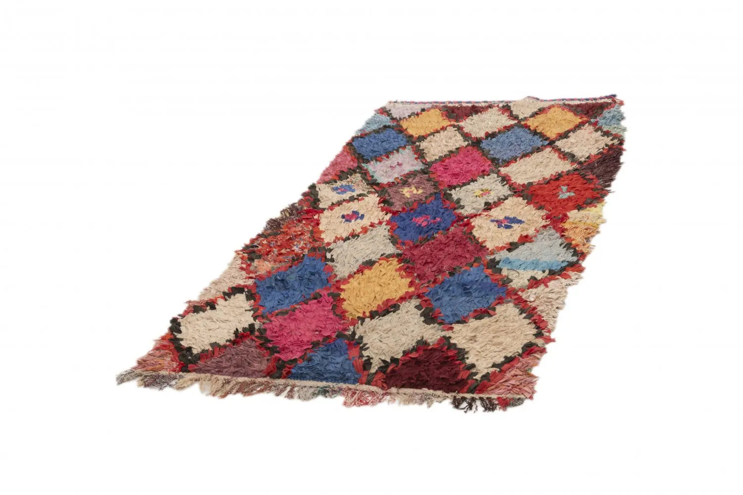 Tappeto Berberi Dal Marocco Boucherouite 210 x 95 cm