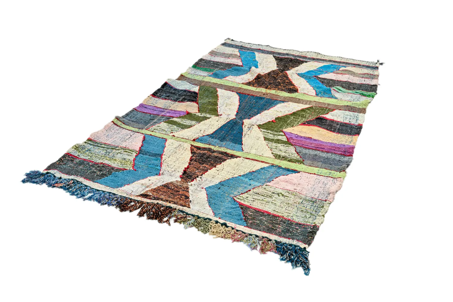 Tappeto Berberi Dal Marocco Boucherouite 140 x 250 cm
