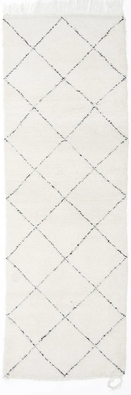 Tappeto Kilim In Stile Berbero Del Marocco Beni Ourain 270 x 85 cm