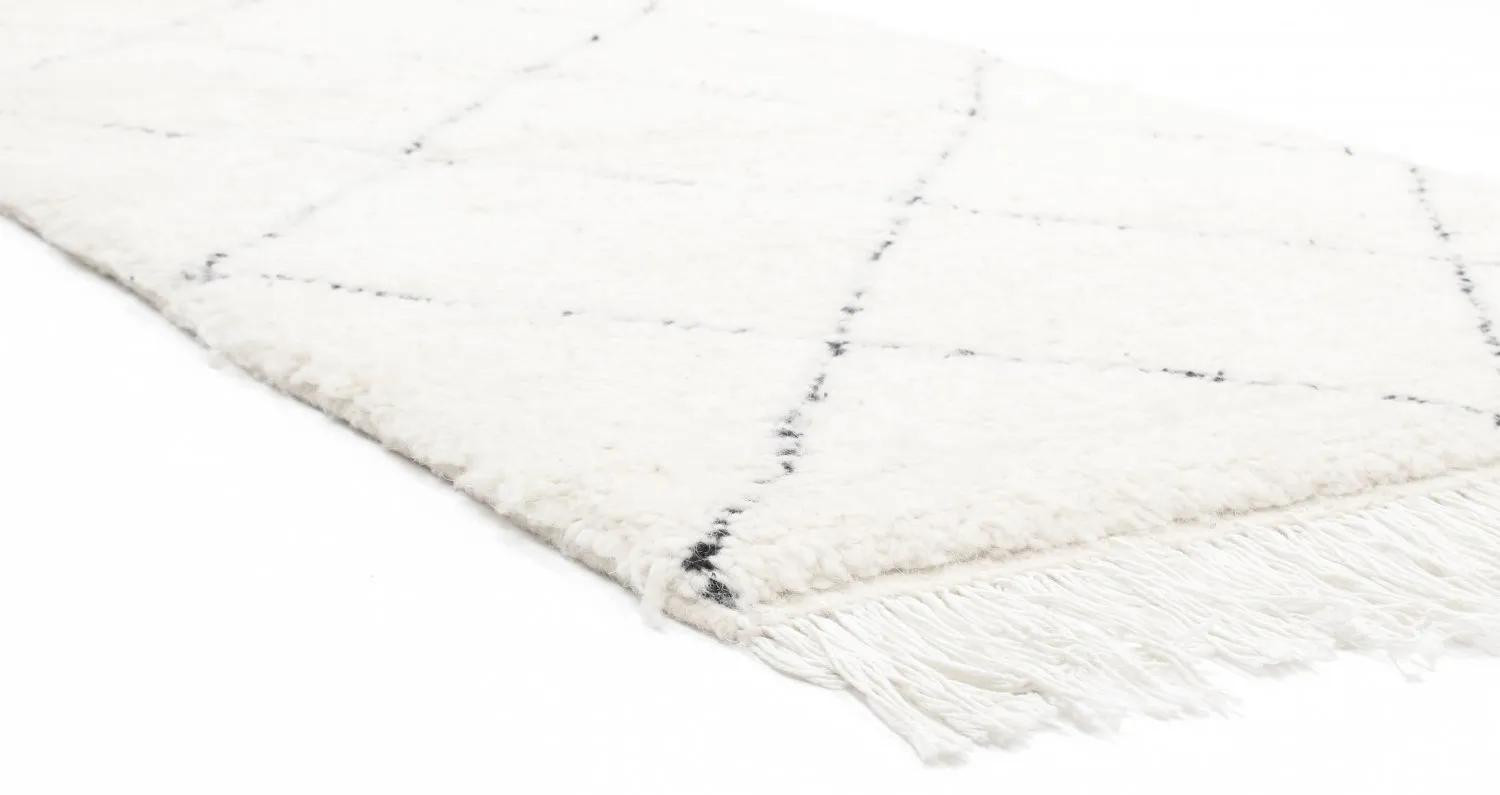 Tappeto Kilim In Stile Berbero Del Marocco Beni Ourain 270 x 85 cm