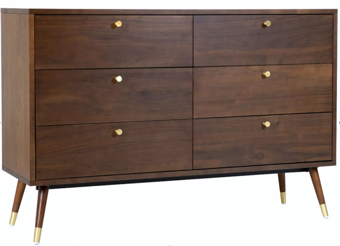 Cassettiera - Prime - 6 drawers (noce/ottone)