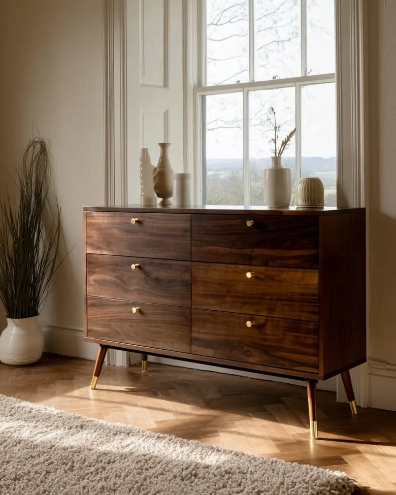Cassettiera - Prime - 6 drawers (noce/ottone)