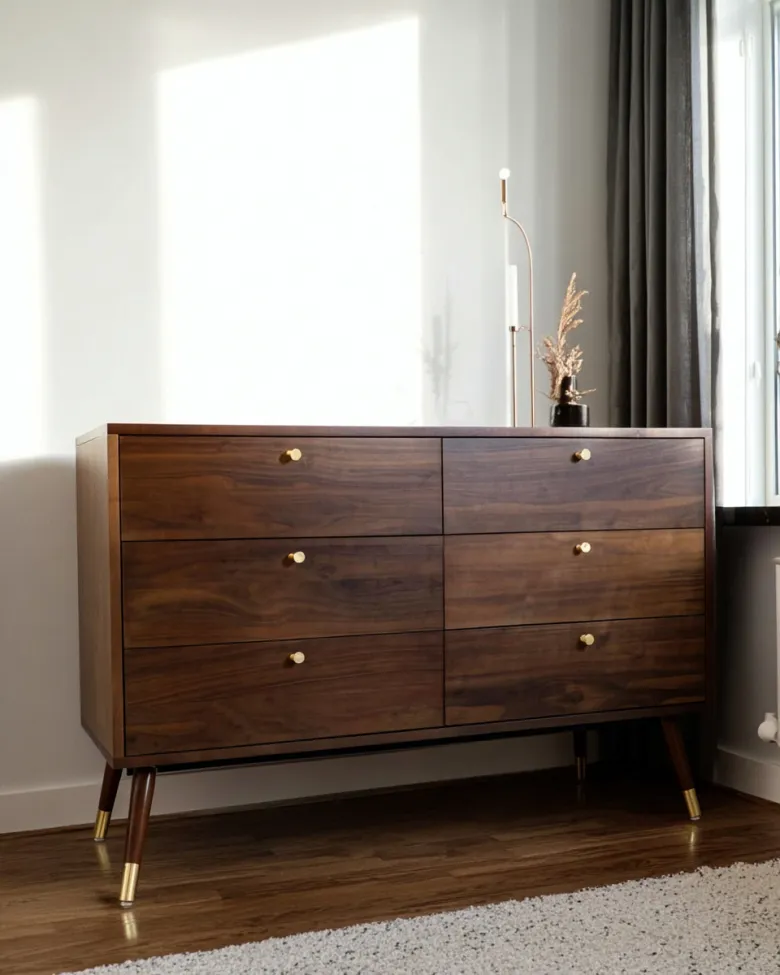 Cassettiera - Prime - 6 drawers (noce/ottone)