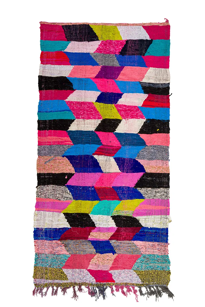 Tappeto Berberi Dal Marocco Boucherouite 150 x 305 cm
