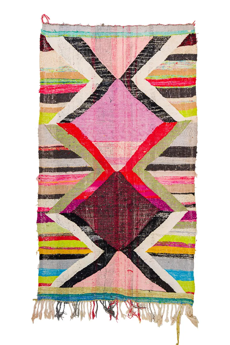 Tappeto Berberi Dal Marocco Boucherouite 135 x 245 cm
