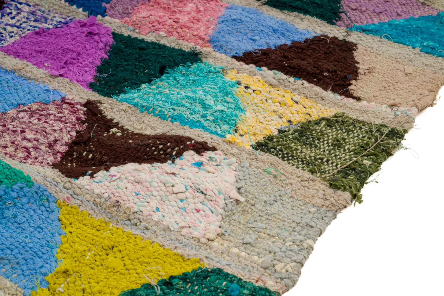 Tappeto Berberi Dal Marocco Boucherouite 125 x 255 cm