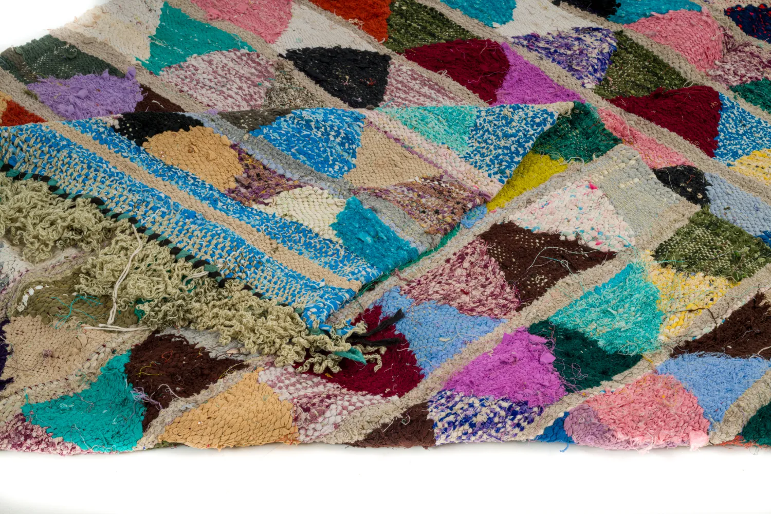 Tappeto Berberi Dal Marocco Boucherouite 125 x 255 cm