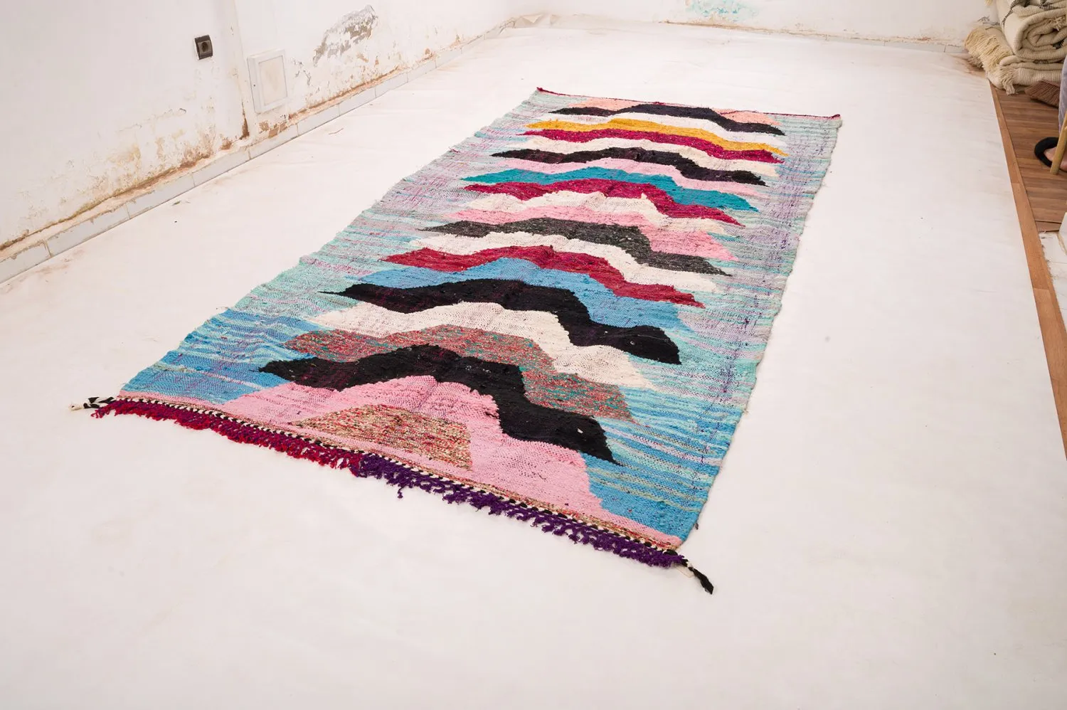 Tappeto Berberi Dal Marocco Boucherouite 150 x 310 cm