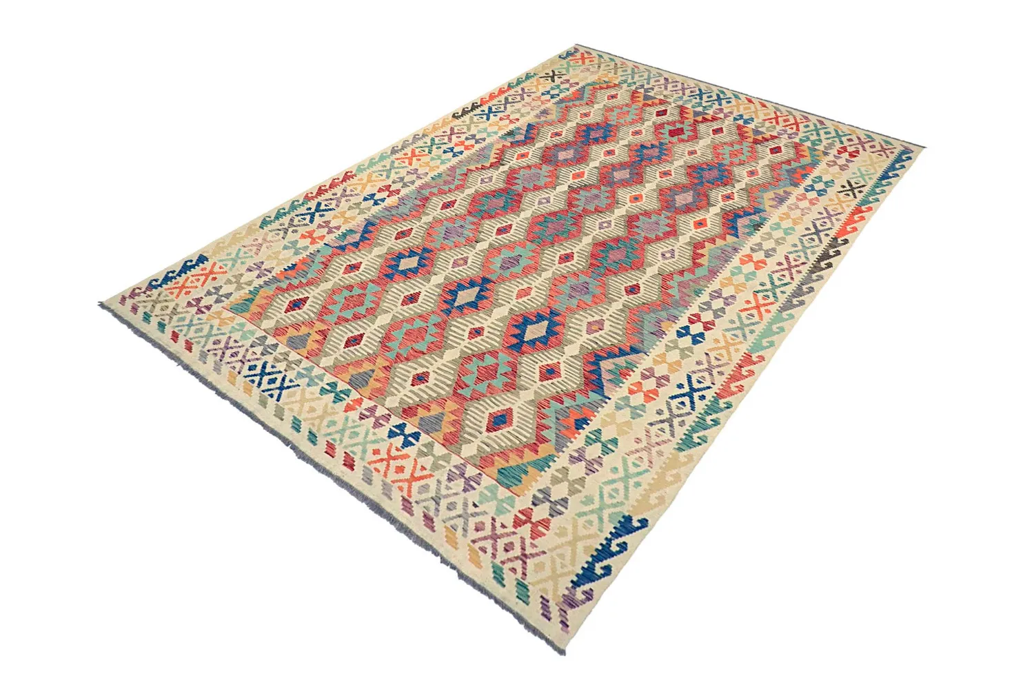 Tappeto Orientale - Vegi Kelim Hand Woven - 202 x 293 cm