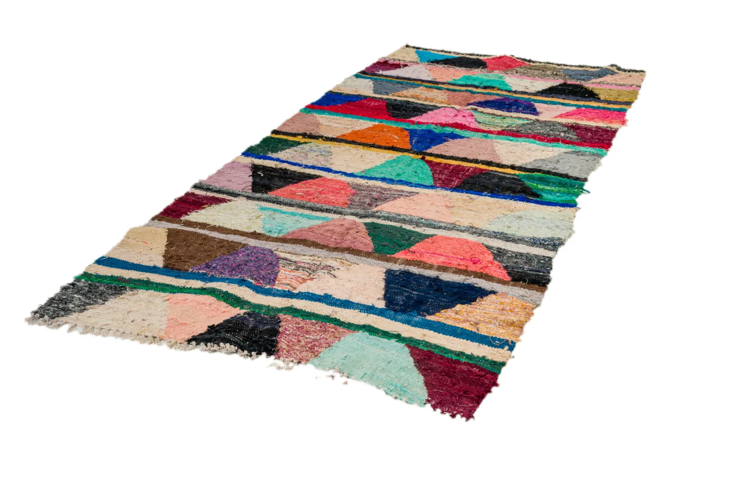 Tappeto Berberi Dal Marocco Boucherouite 135 x 270 cm