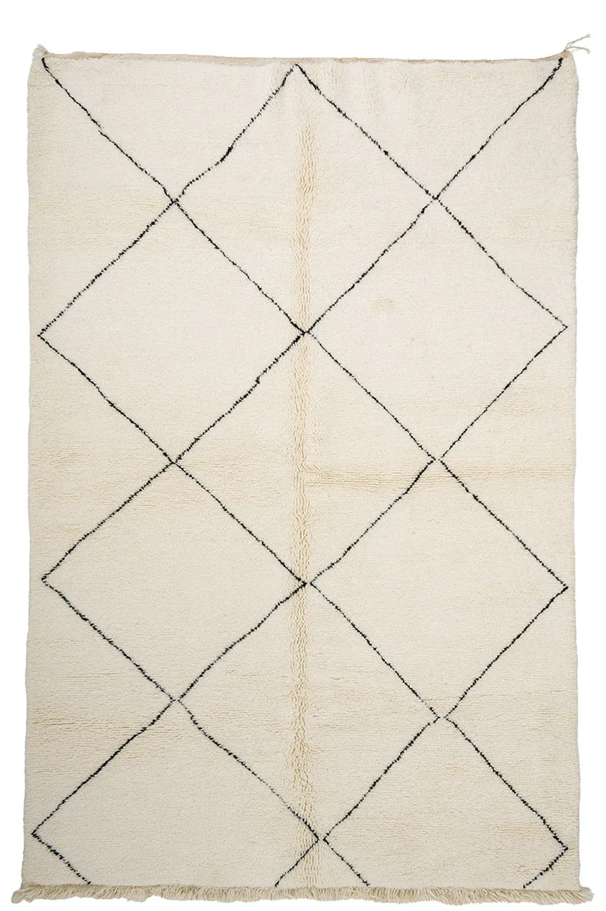Tappeto Kilim In Stile Berbero Del Marocco Beni Ourain 195 x 295 cm