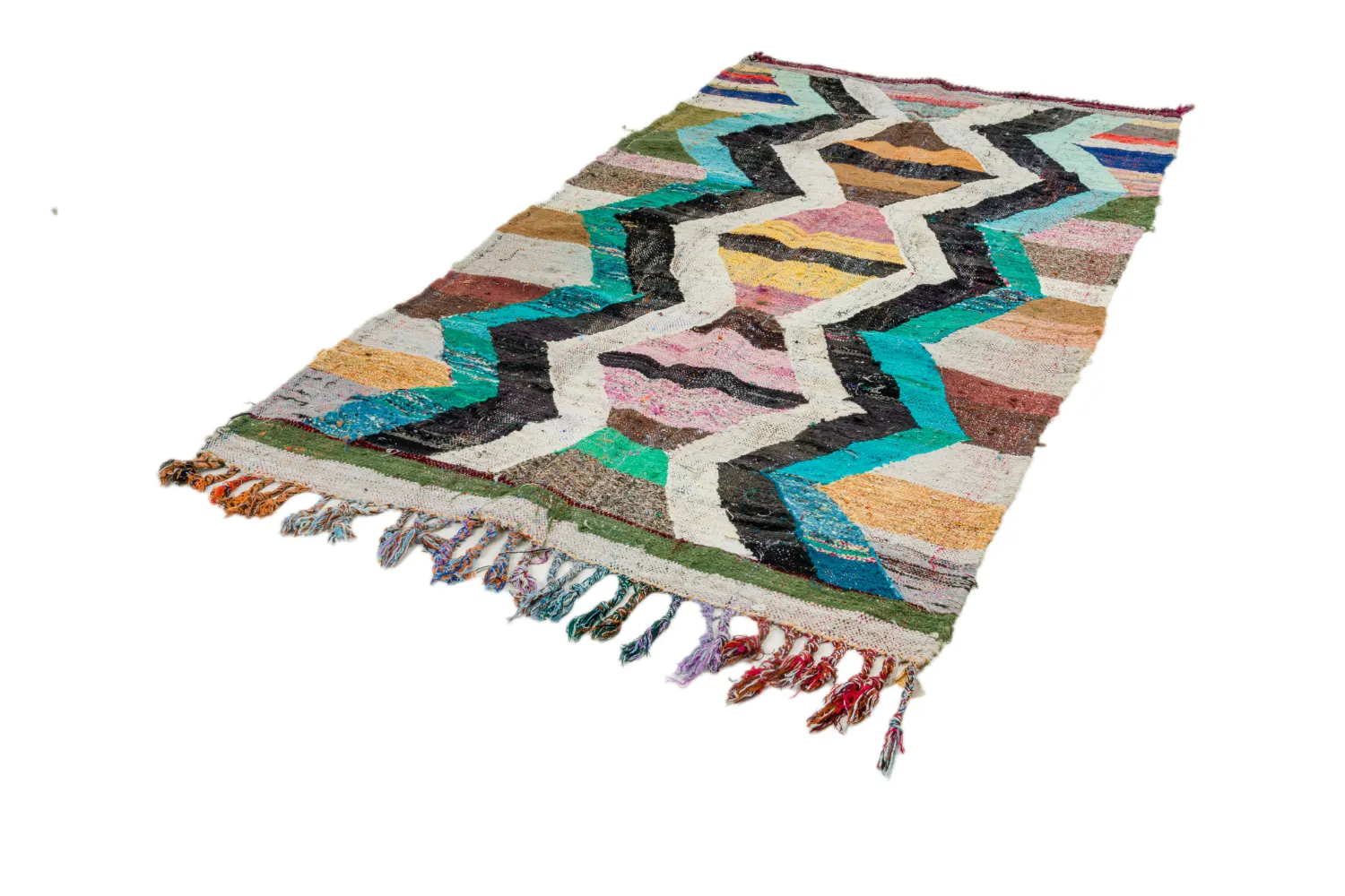 Tappeto Berberi Dal Marocco Boucherouite 135 x 245 cm